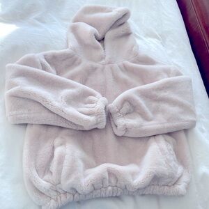 Cozy Faux Fur Hooded Pullover Jacket. Zara. Size 13/14